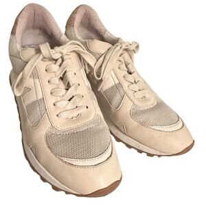 Dolce Vita‎ Markus Casual Sneakers Ivory Muzio Womens Sz 9.5 M Glitter Heel Tab